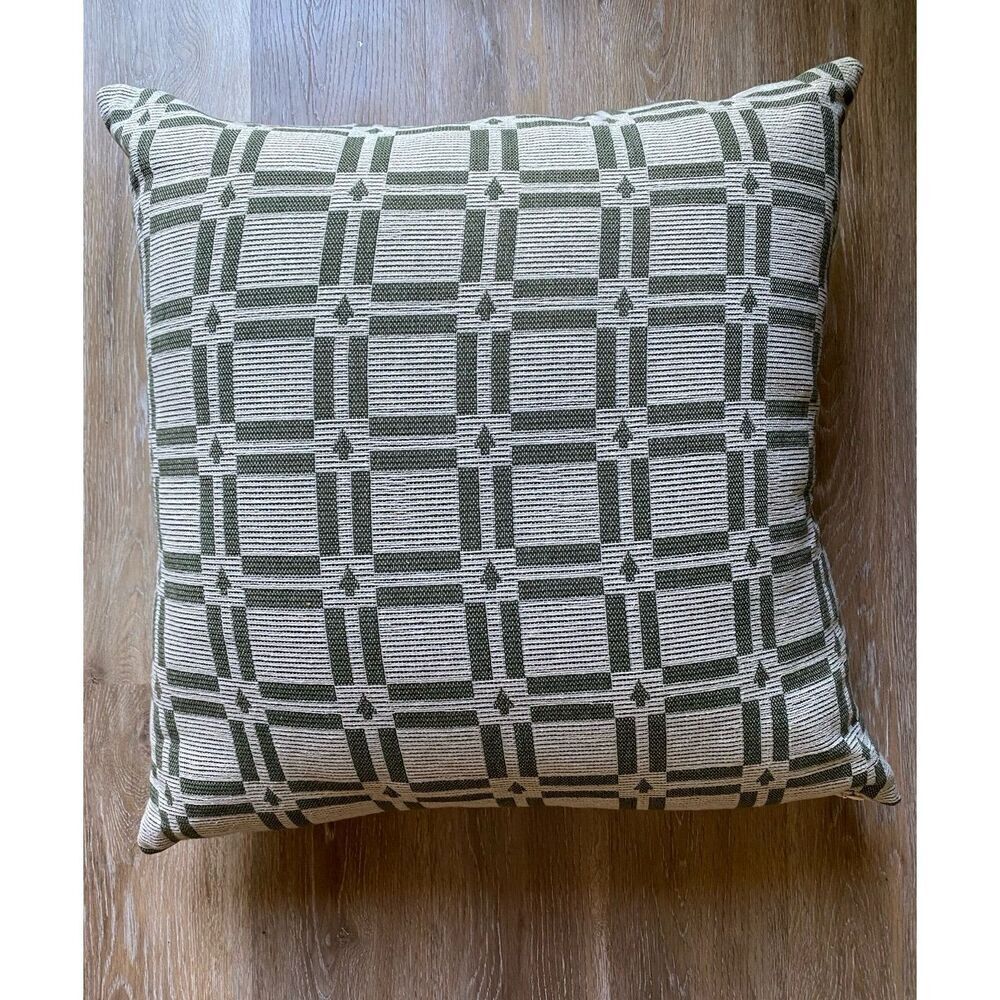 Threshold Oversized 26x26” Tree Stitched Stripe Window Pane Throw Pillow